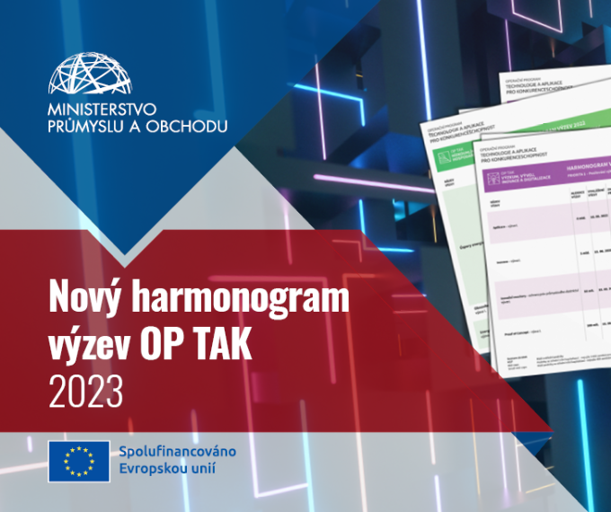 Harmonogram výzev OP TAK pro rok 2023