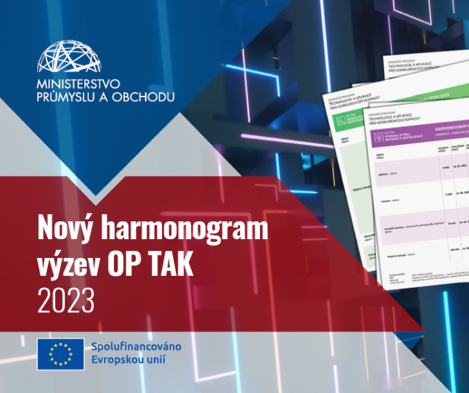 Harmonogram výzev OP TAK pro rok 2023